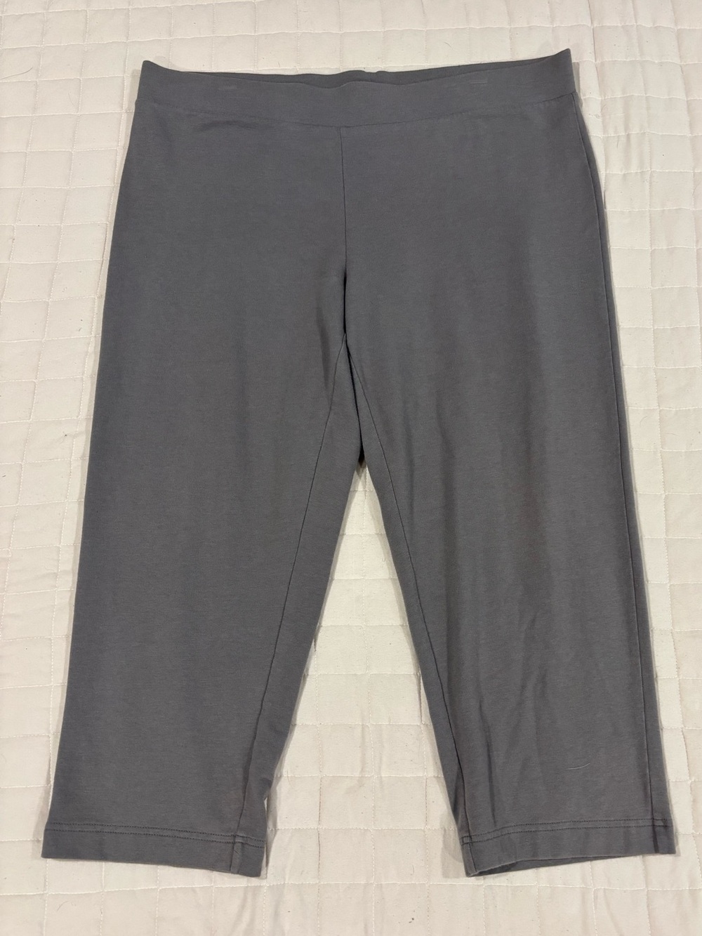 Pure Jill J Jill Pima Cotton Slim-Leg Cropped Pants Charcoal Gray Large